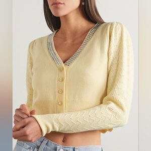 LoveShackFancy Brynner Crop Cardigan NWOT
